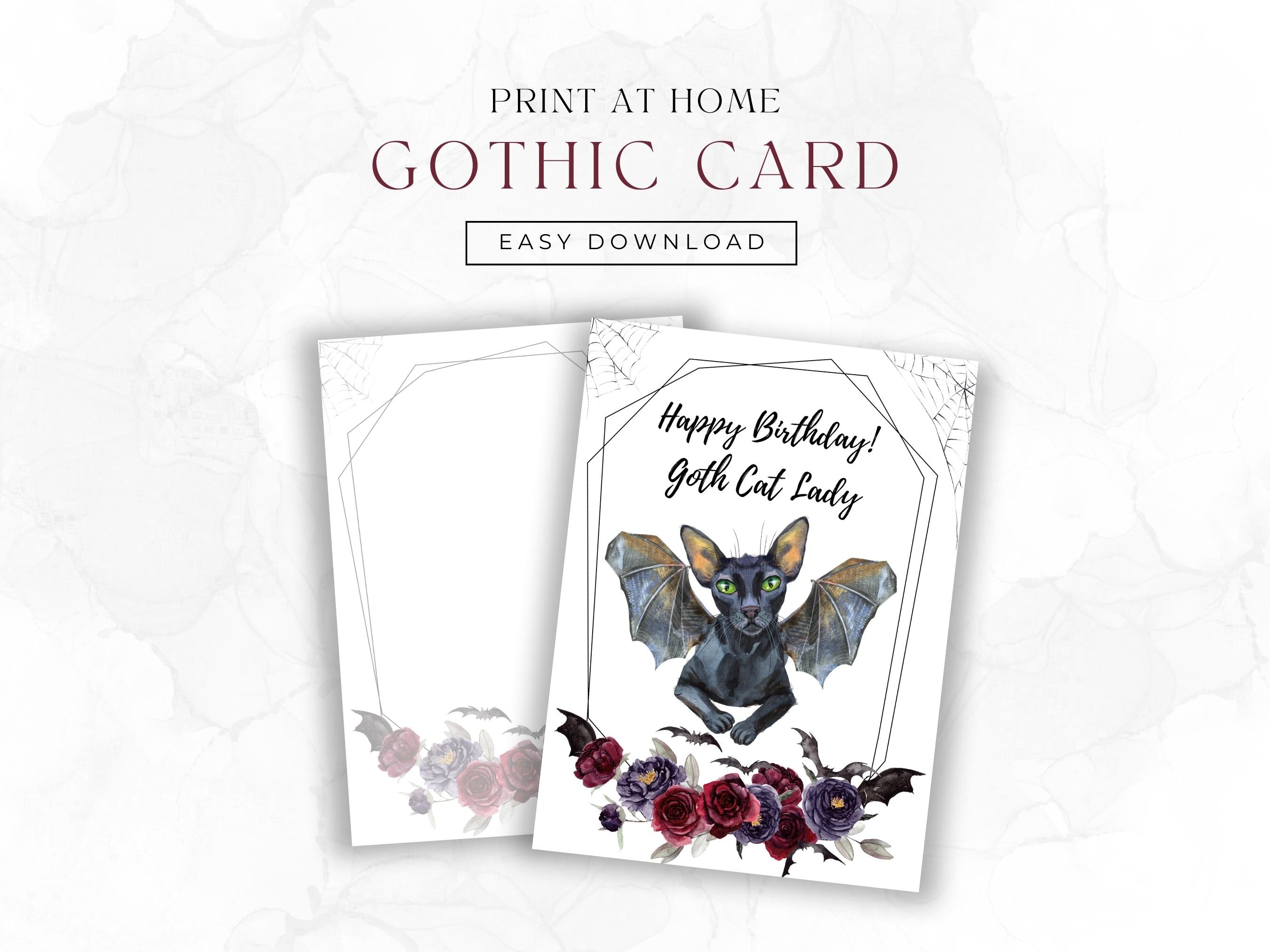 Goth Cat Lady Postkarte