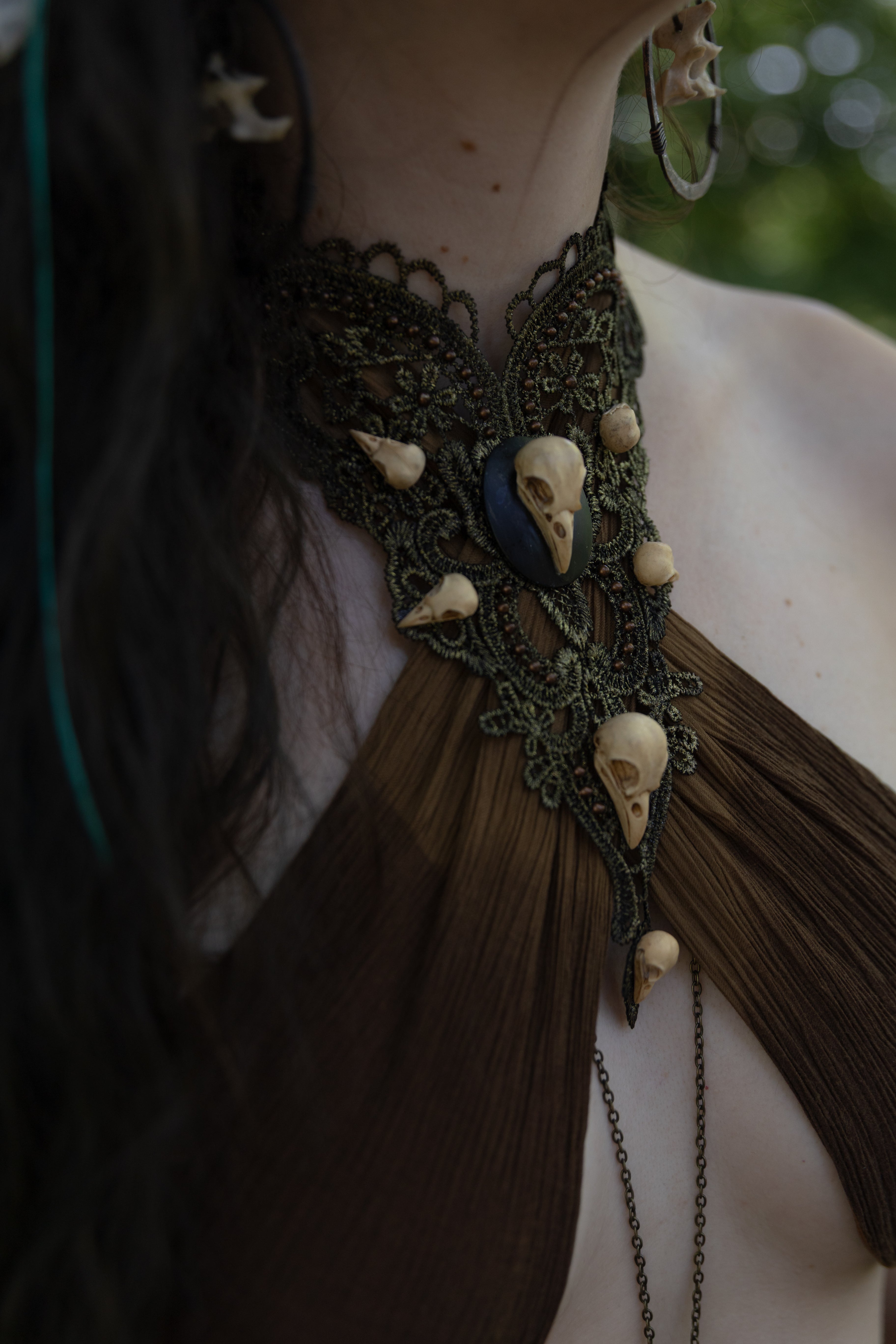 Vogelschädel Collier Filigran