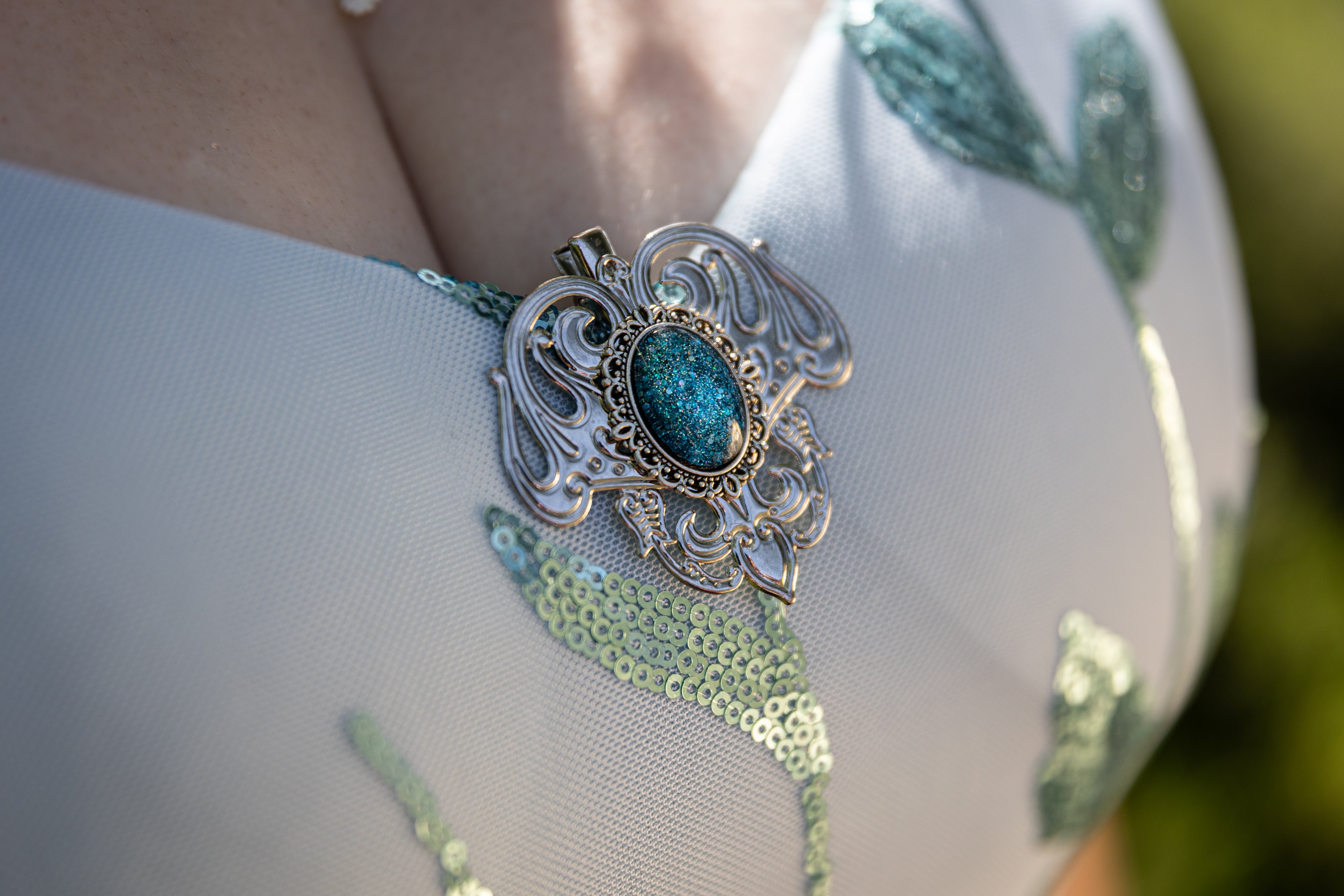 Haarclip Jugendstil silber