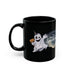 Halloween Tasse Spooktober – Schwarze Geist Tasse für Gothics, Halloween Fans & deinen Halloween Adventskalender