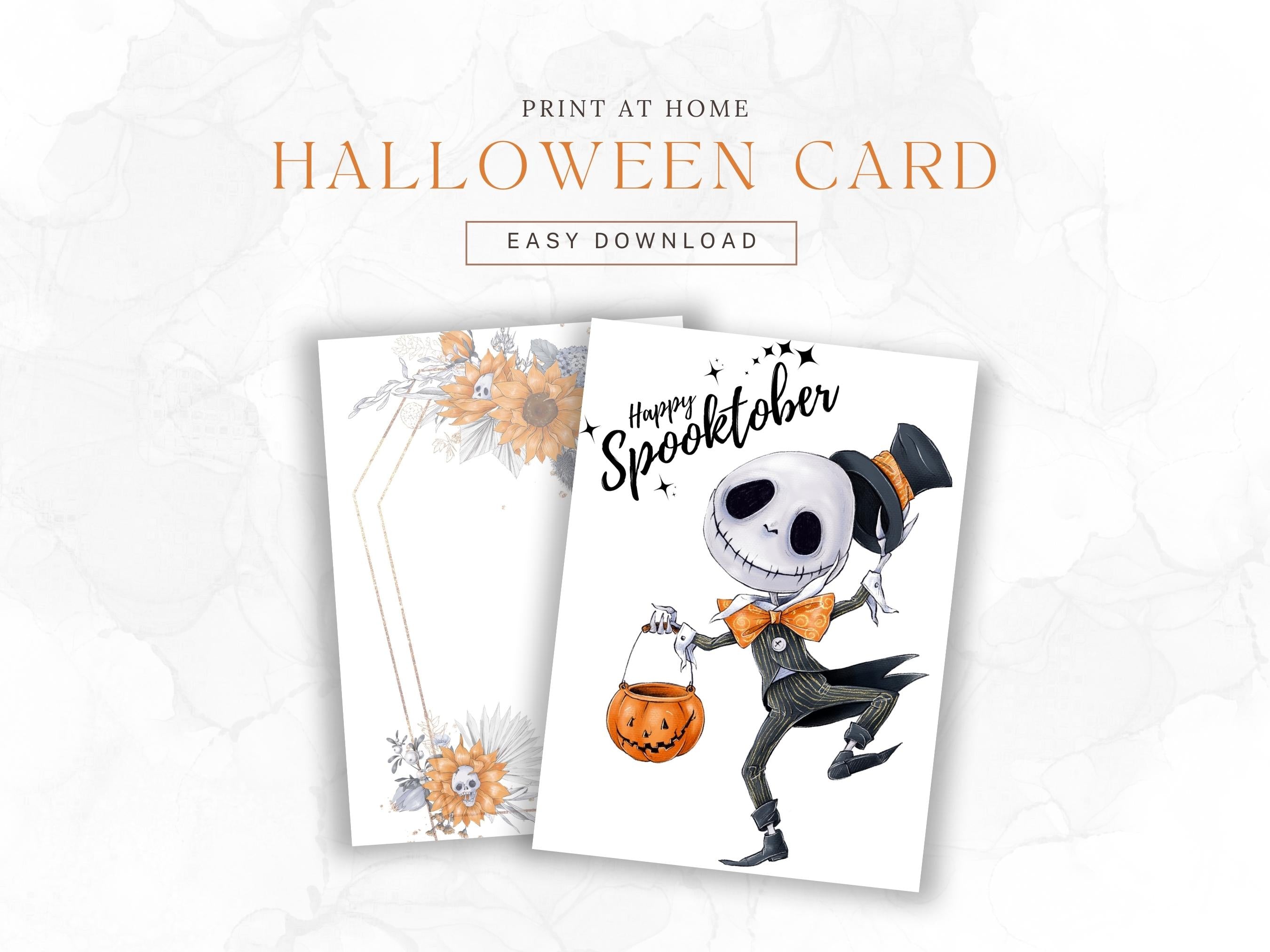 Happy Spooktober Postkarte mit Pumpkin King