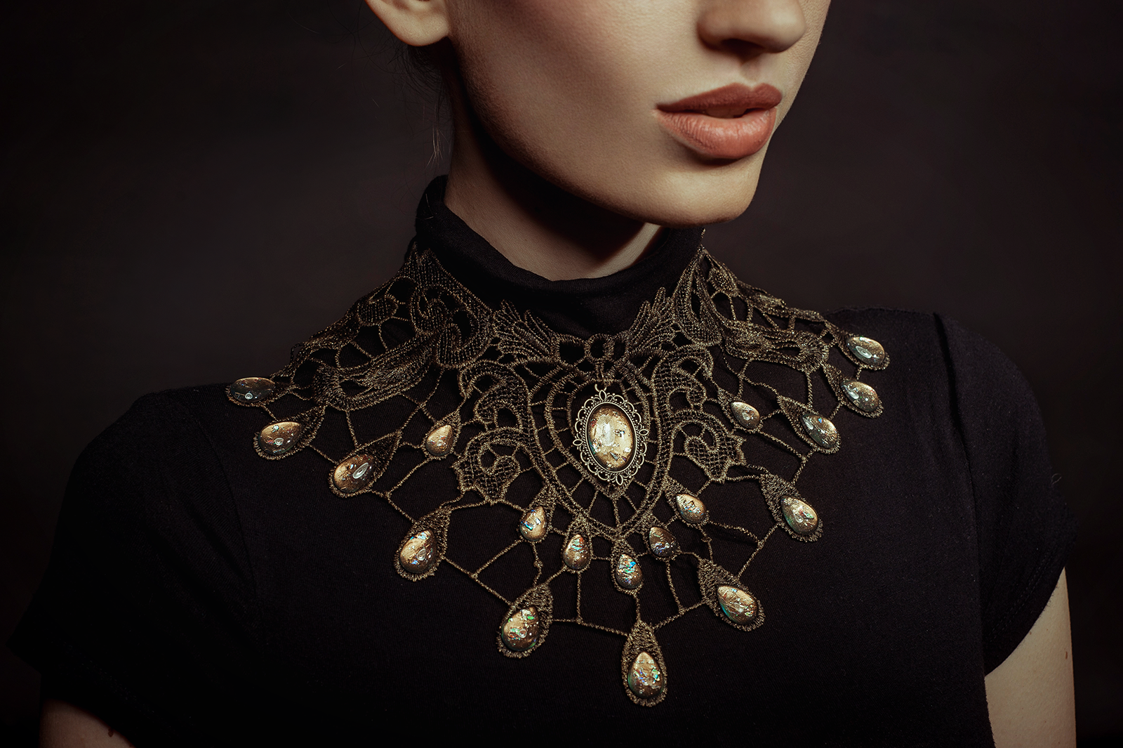 Collier Tropfen Regenbogen