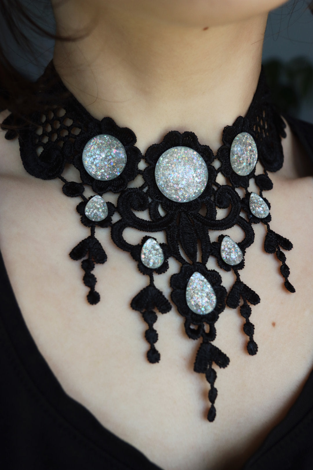 Collier schwarz Libelle