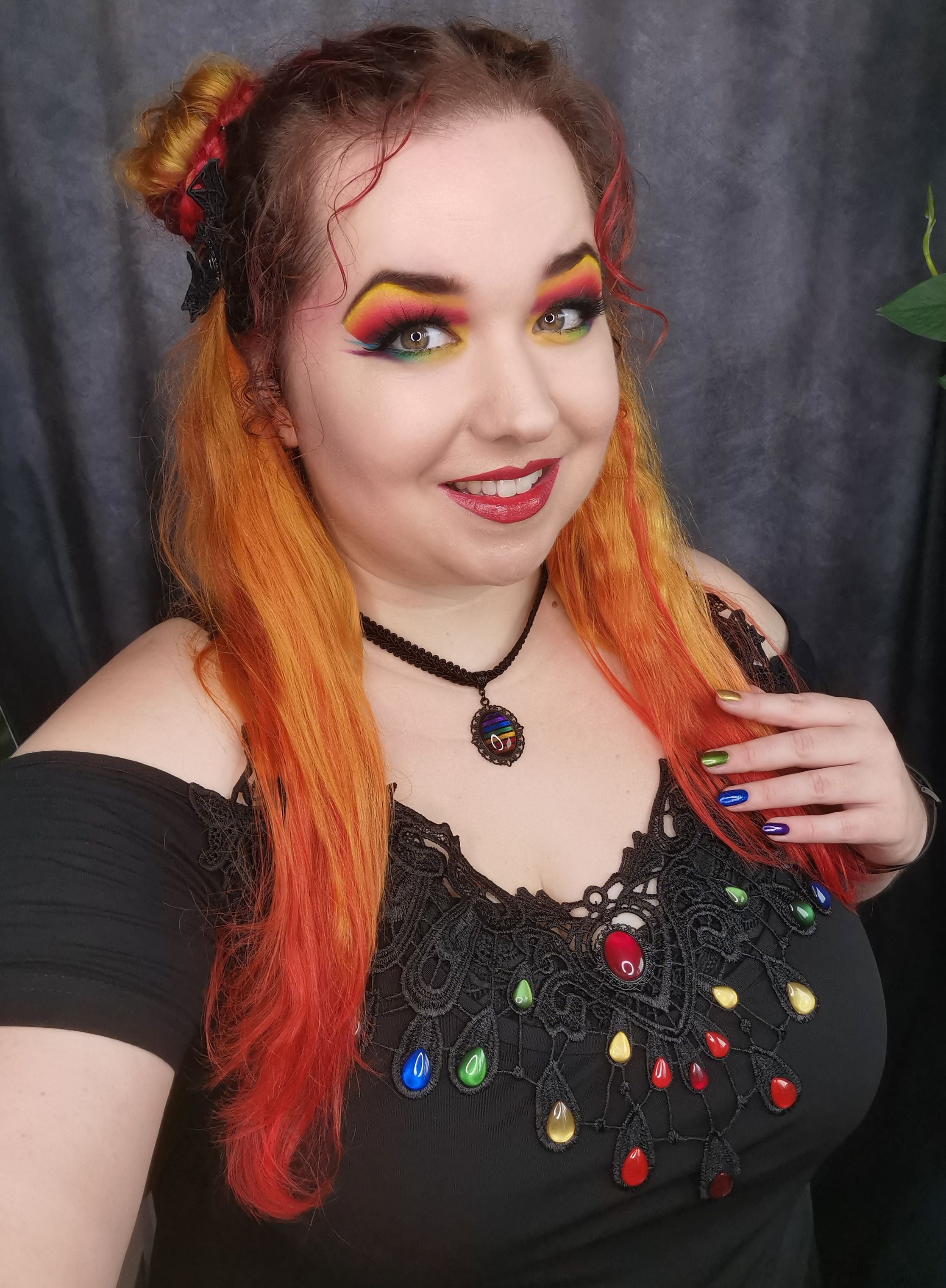 Collier Tropfen Regenbogen