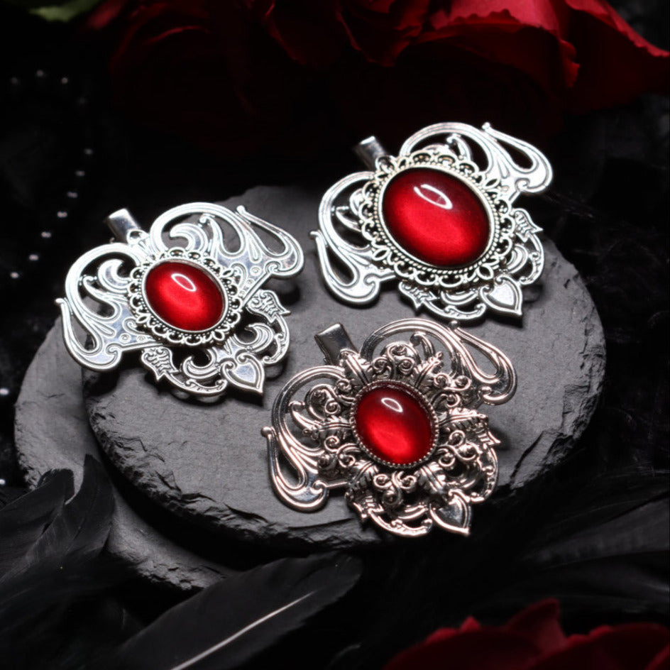 Haarclip Jugendstil silber