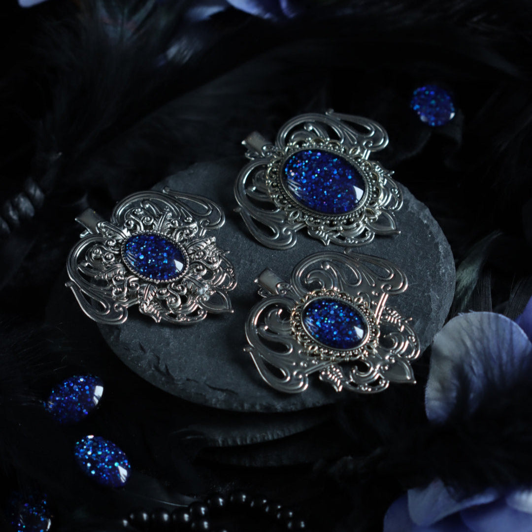 Haarclip Jugendstil silber