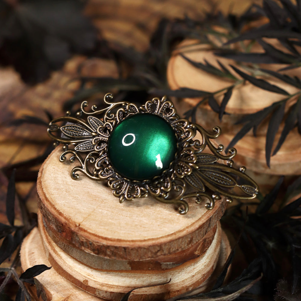 Haarspange Jugendstil bronze rund