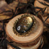 Brosche 30x40mm groß mit Farbstein