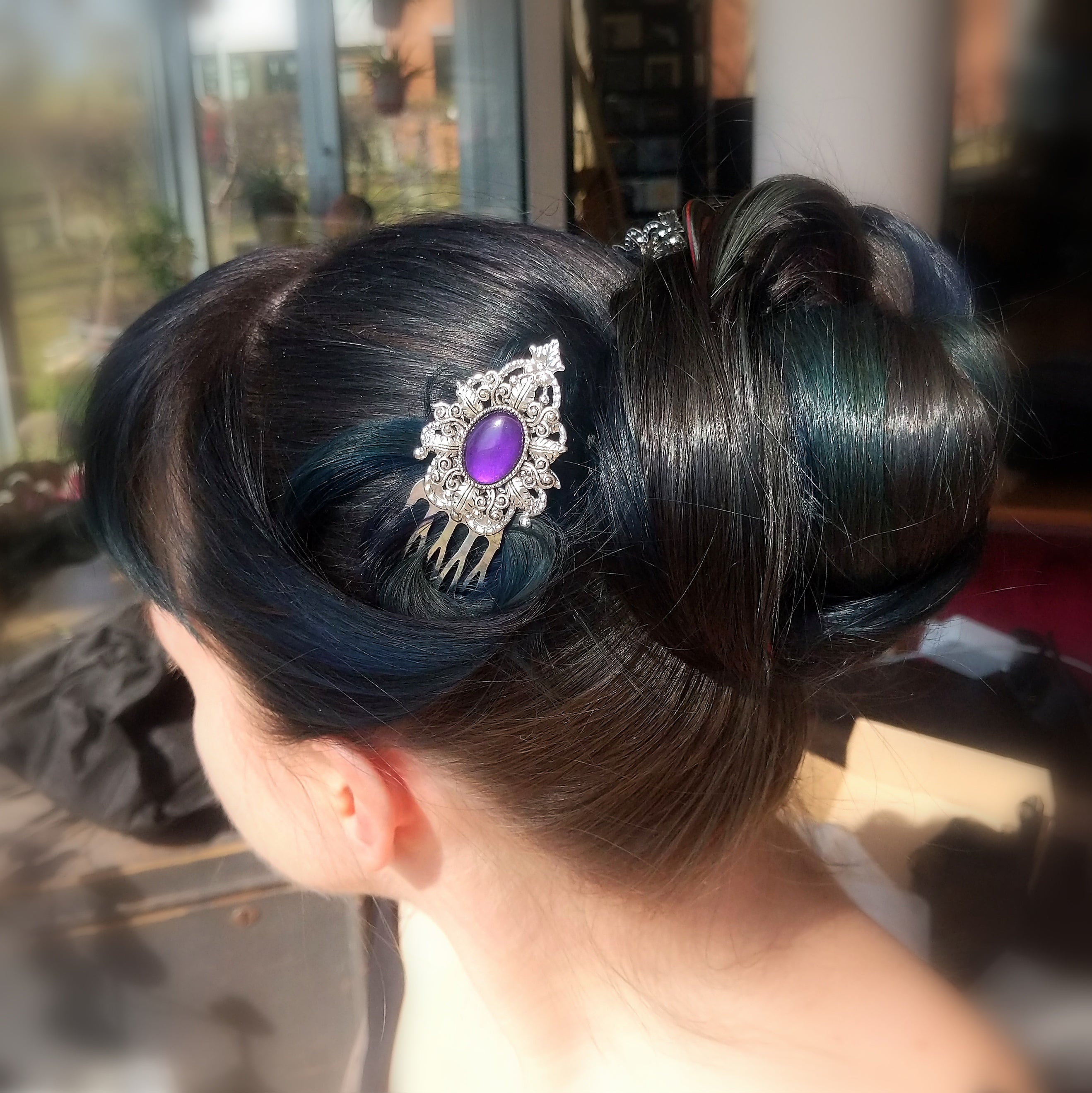 Haarkamm Victorian und Jugendstil in silber & bronze