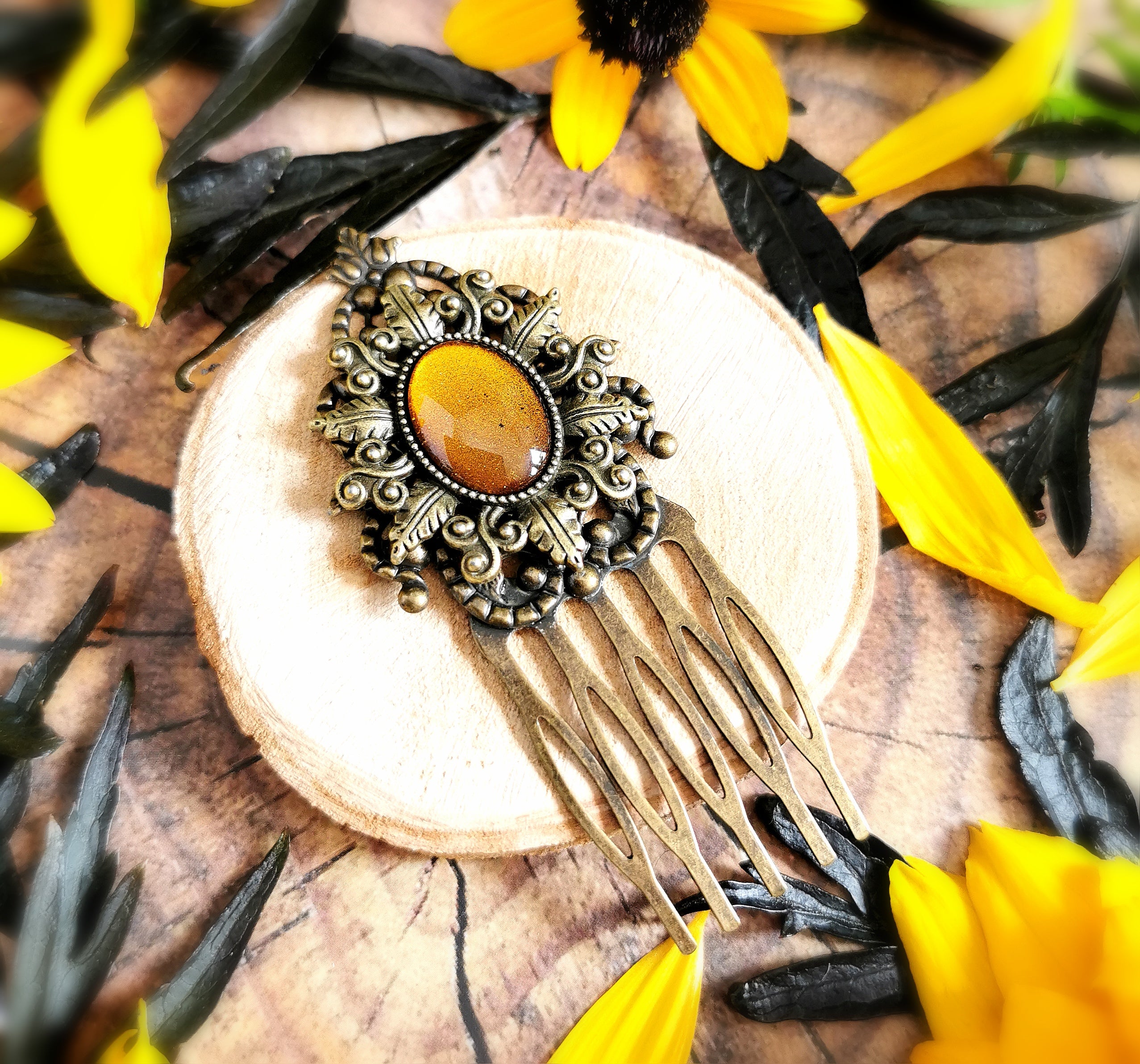 Haarkamm Victorian und Jugendstil in silber & bronze