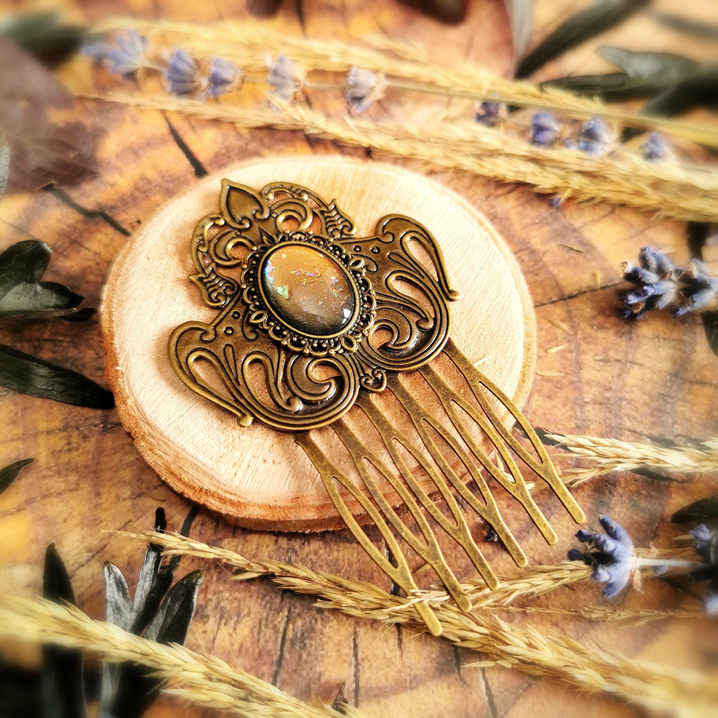 Haarkamm Victorian und Jugendstil in silber & bronze