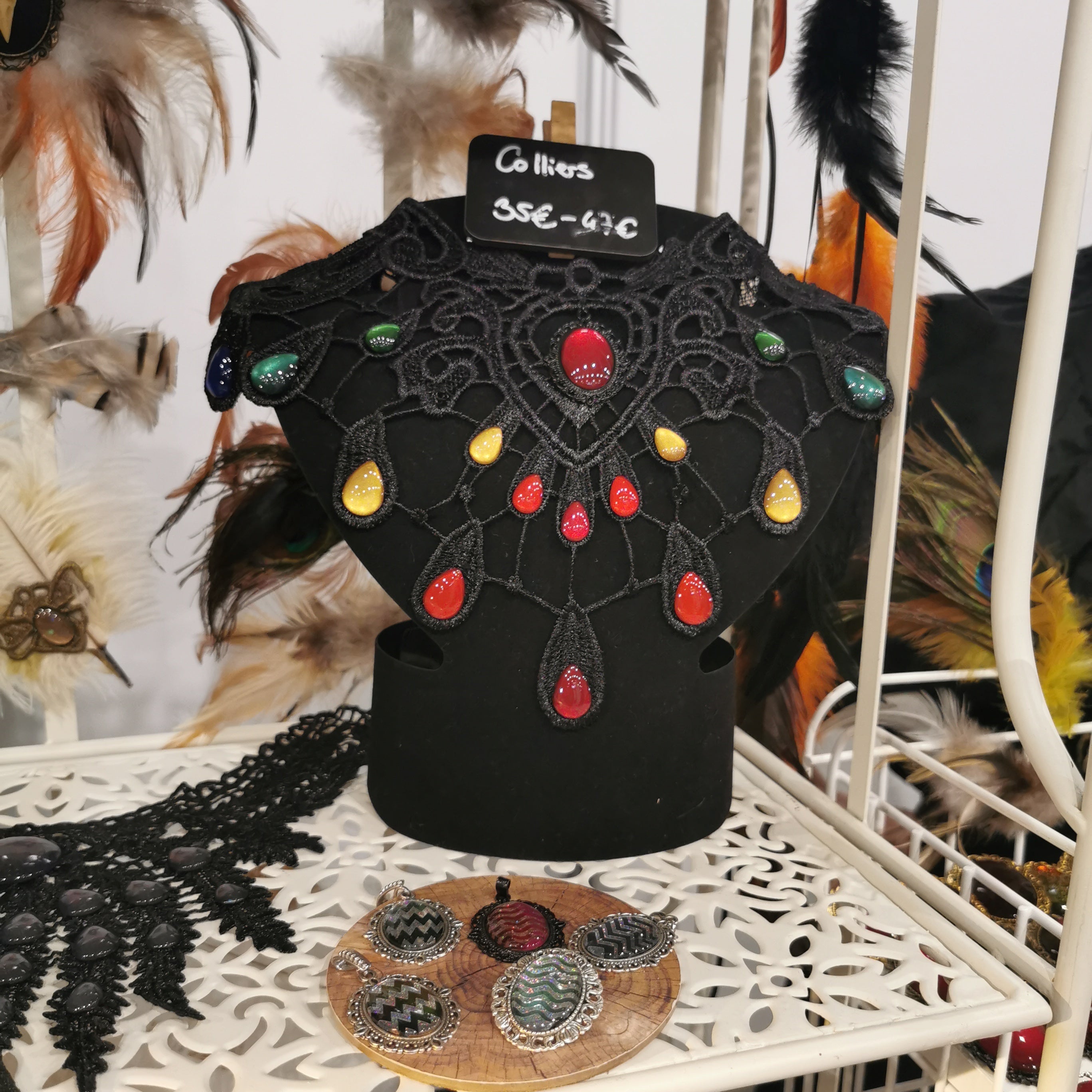 Collier Tropfen Regenbogen