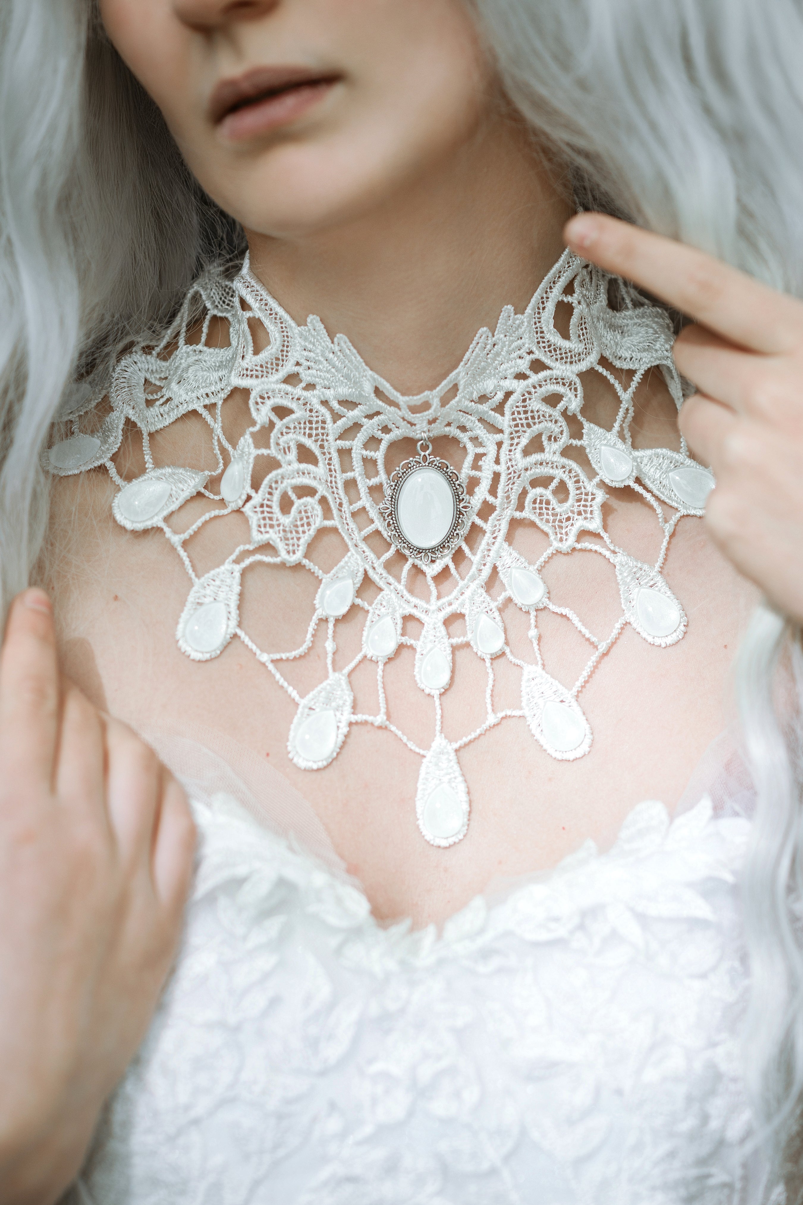 Collier weiß Tropfen