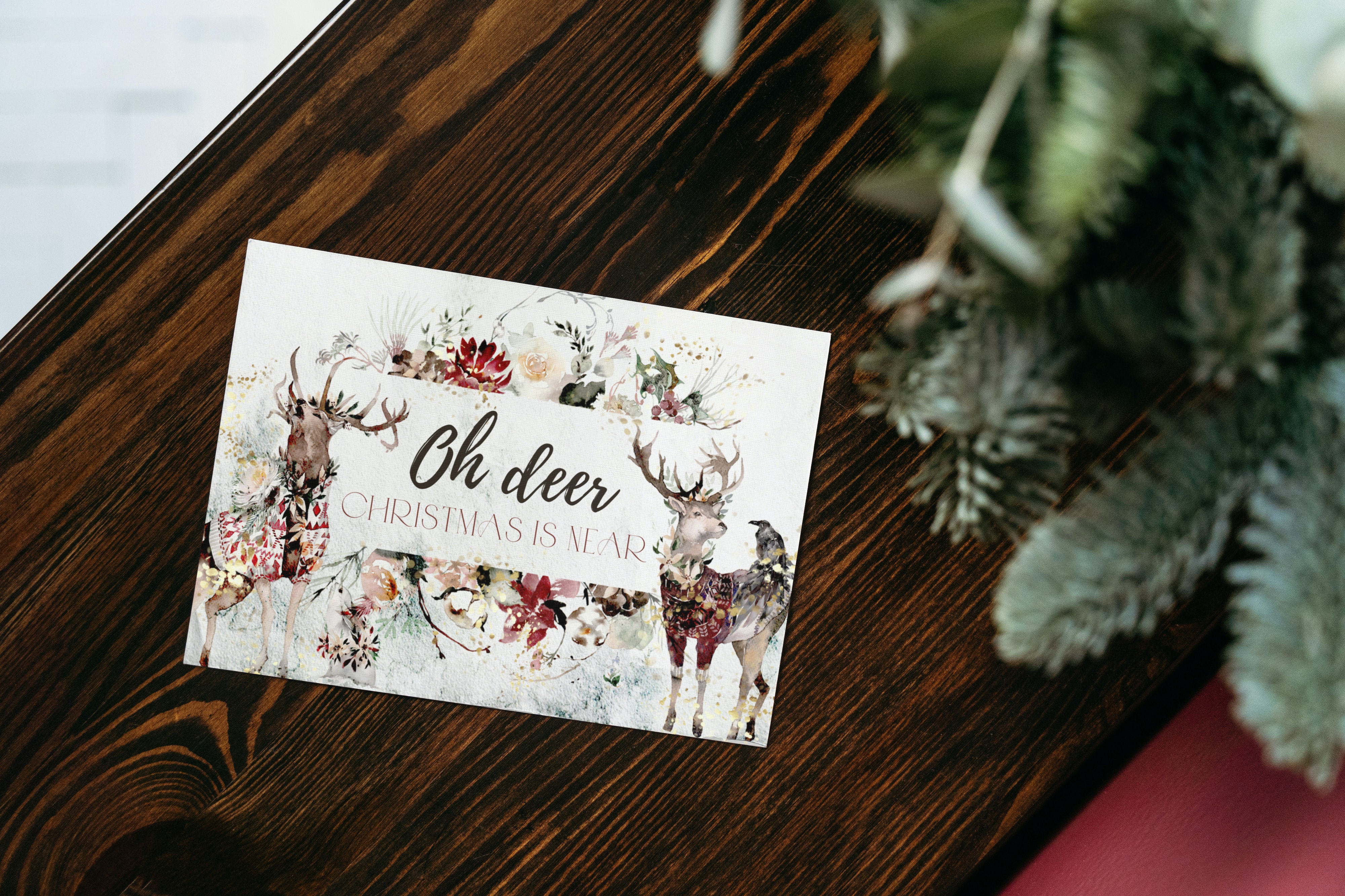 Oh Deer - Christmas is near Postkarte