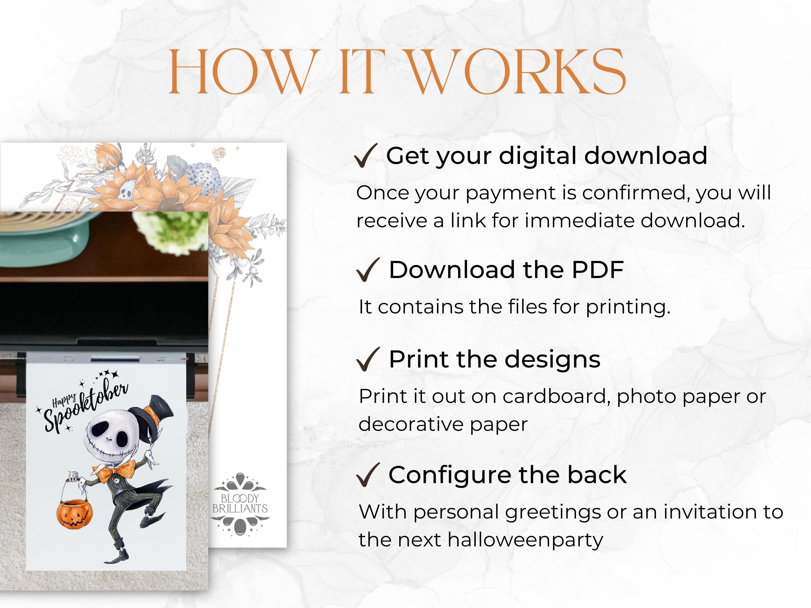 Happy Spooktober Postkarte mit Pumpkin King