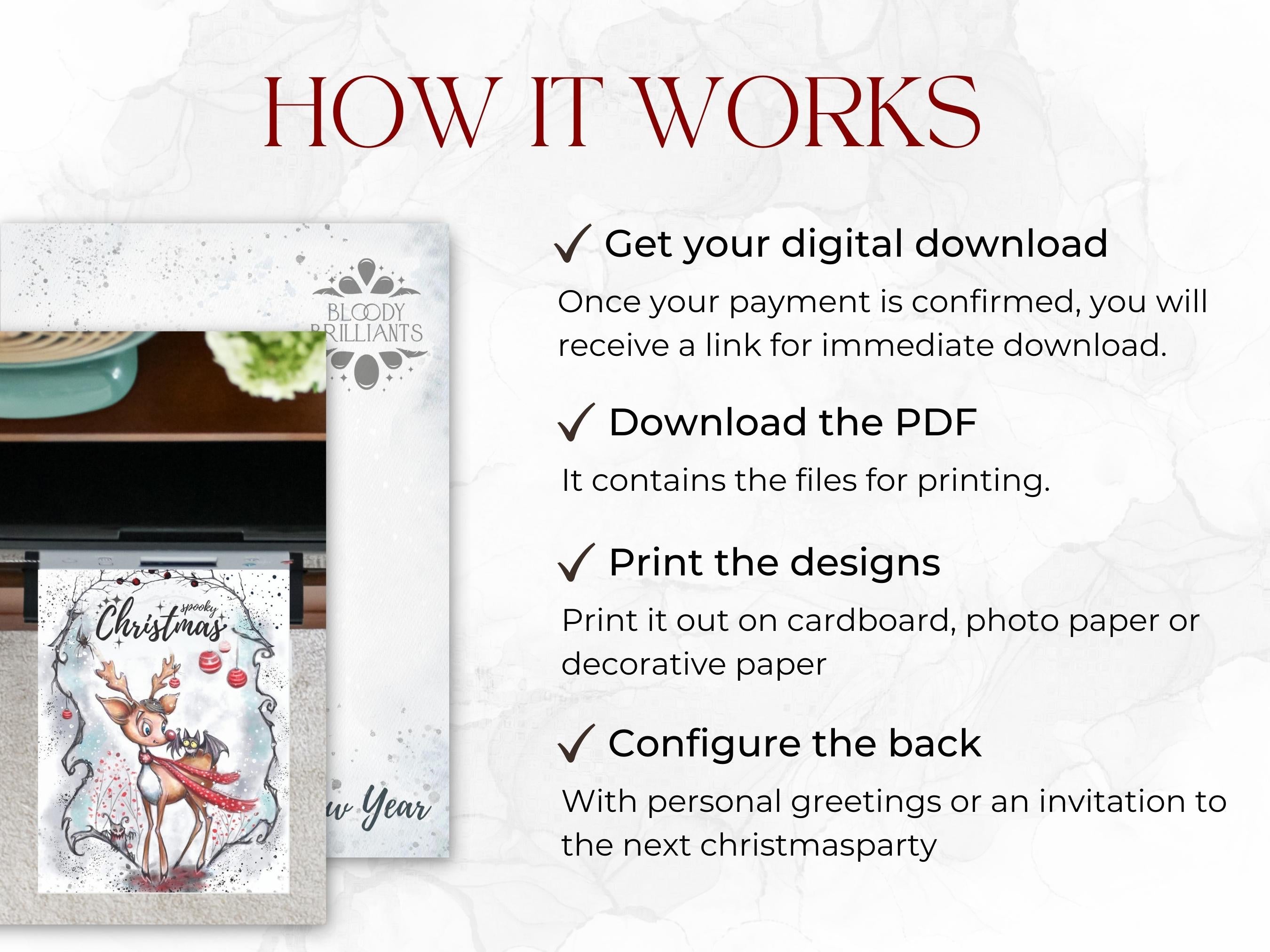 Spooky Christmas Postkarte mit Rudolf dem Rentier
