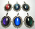 Anhänger Oval in Wunschfarbe, Vintage Kette als Geburtstagsgeschenk, Gothic Kettenanhänger als Mittelalter Schmuck für Vintage Weihnachten -Pendants- BloodyBrilliants