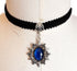 Choker schwarz mit Stern aus Spitze mit farbigen Glassteinen als Halsband für Gothic Outfit und als Vintage Geburtstagsgeschenk -Chokers- BloodyBrilliants