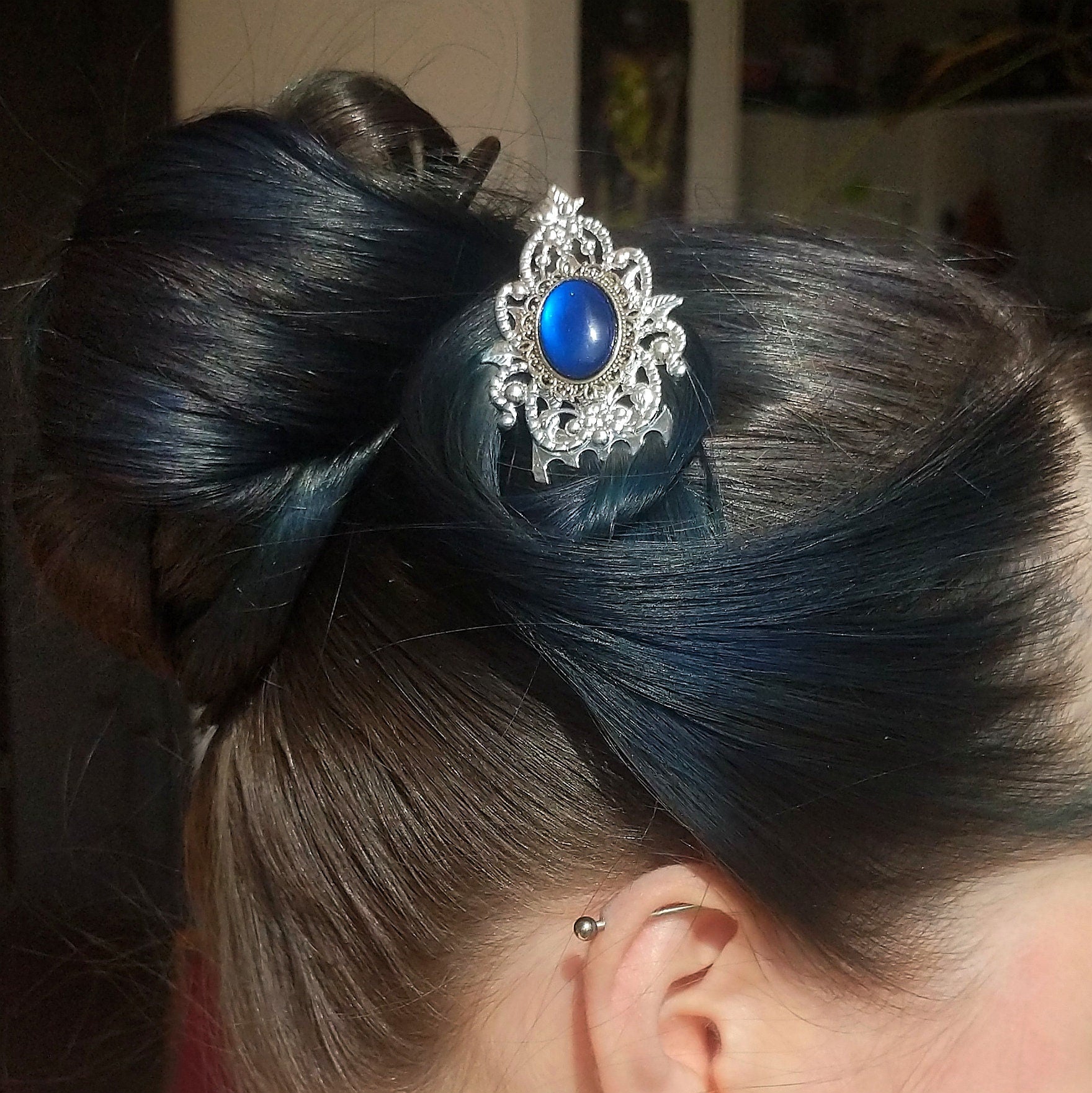 Haarkamm silber Victorian und bronze Jugendstil, Haarschmuck für Cosplay Frisur und Hochzeit Accessoire -Hair Jewelry- BloodyBrilliants