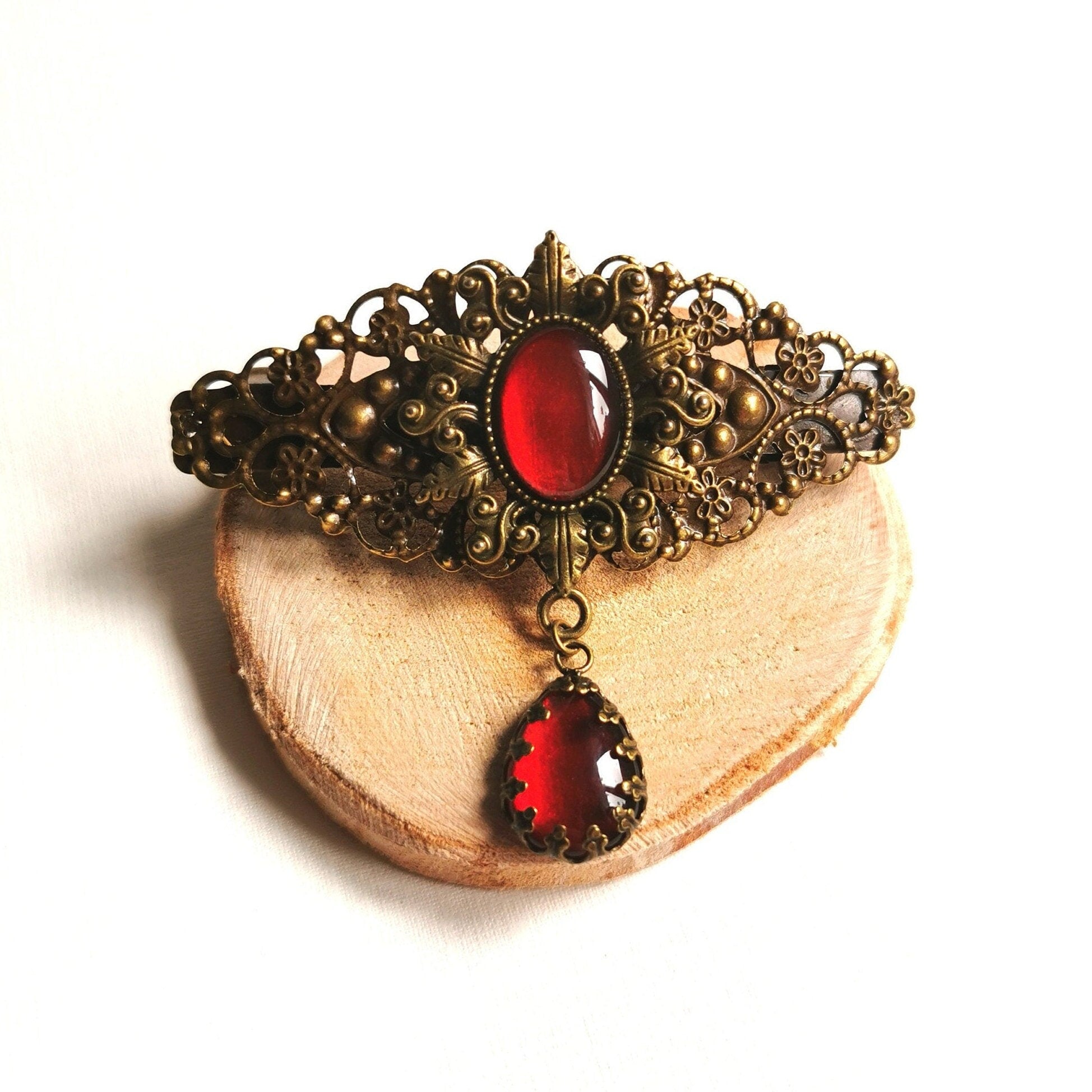 Haarspange bronze viktorianisch Haarschmuck und Haarclip für Steampunk und als Vintage Geburtstagsgeschenk, Stern Haarspange -Hair Jewelry- BloodyBrilliants