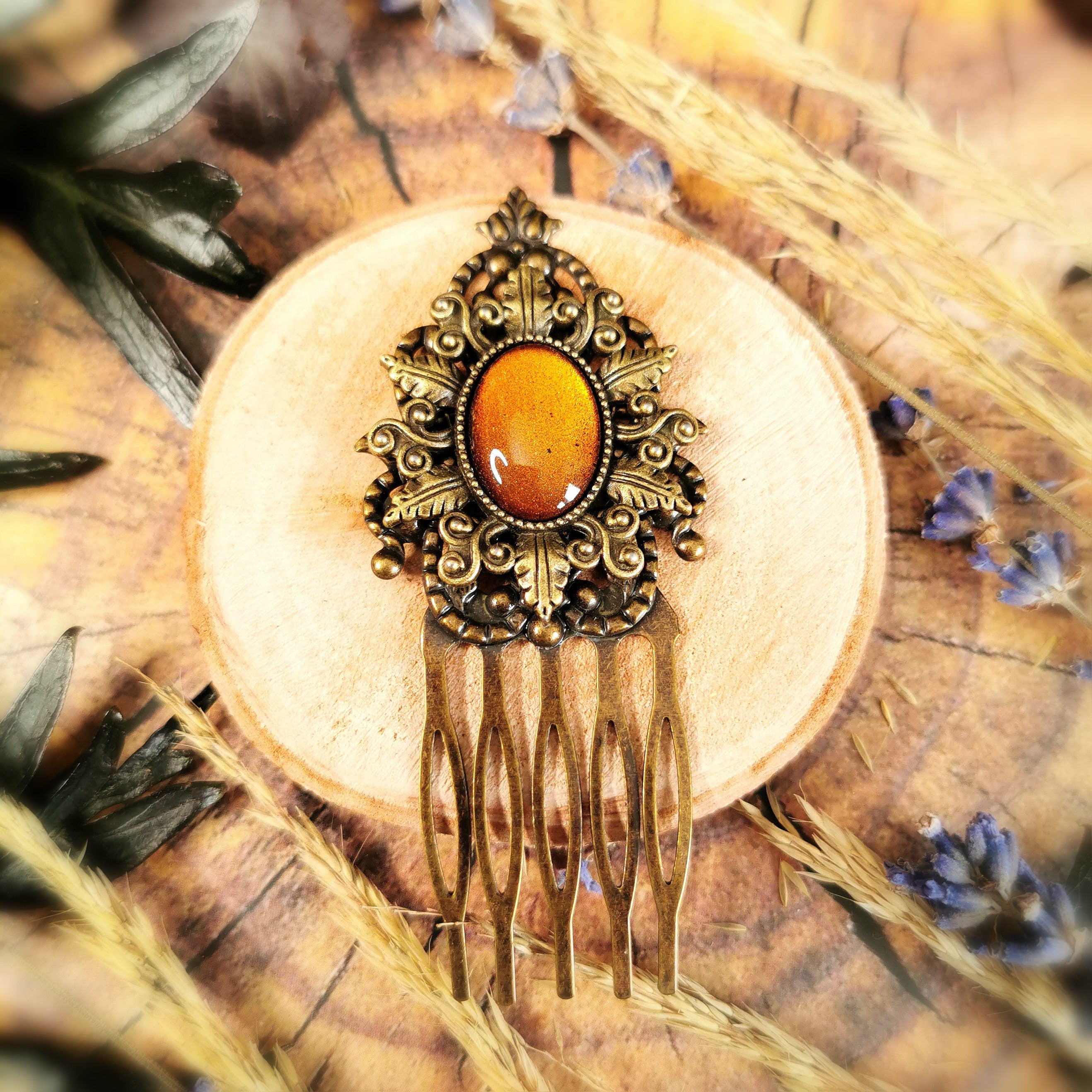 Haarkamm silber Victorian und bronze Jugendstil, Haarschmuck für Cosplay Frisur und Hochzeit Accessoire -Hair Jewelry- BloodyBrilliants