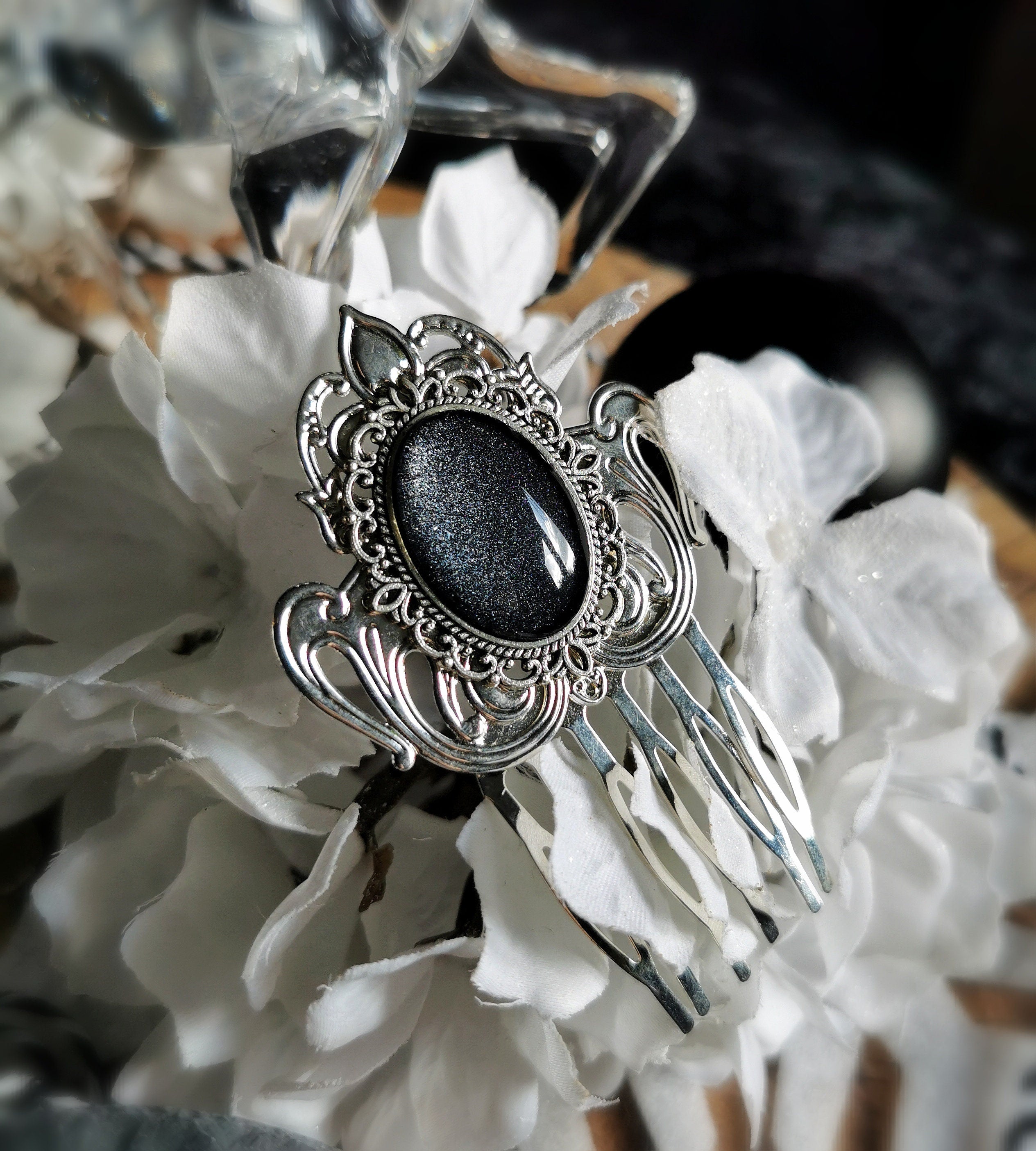 Haarkamm silber Victorian und bronze Jugendstil, Haarschmuck für Cosplay Frisur und Hochzeit Accessoire -Hair Jewelry- BloodyBrilliants