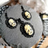 Lady Skull Anhänger Ohrringe Schmuckset Schädel Kette für Gothic Outfit oder LARP Cosplay -Pendants- BloodyBrilliants