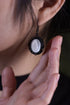Ohrringe Oval hängend verziert mit farbigen Glassteinen in Silber Bronze Schwarz als edler Alltagsschmuck und als Geburtstagsgeschenk -Dangle & Drop Earrings- BloodyBrilliants