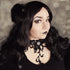 Gothic Choker – Asymmetrisches Collier schwarz mit Glassteinen, als Gothic Schmuck für Cosplay, Festival Outfit & Halloween Adventskalender -Chokers- BloodyBrilliants