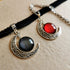 Mond Kette – schwarzer Choker mit Mondanhänger in Wunschfarbe, handmade für deinen Gothic-Style oder Halloween-Look -Chokers- BloodyBrilliants