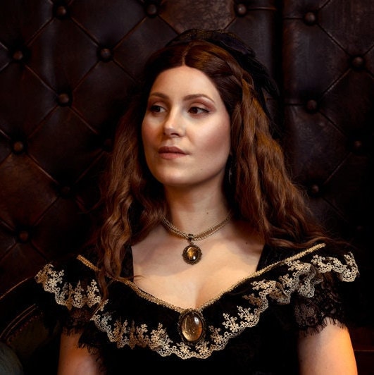 Choker gold mit Stern – goldene Choker Kette, Steampunk Kette, 20er Jahre Accessoire, Vintage Kette für Thanksgiving & Vintage Weihnachten -Chokers- BloodyBrilliants