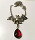 Fledermaus Schmuck Set in Wunschfarbe, Fledermaus Kettenanhänger und Tropfen Ohrringe, Gothic Schmuck und Halloween Kette für Vampir Kostüm -Jewelry Sets- BloodyBrilliants