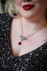 Fledermaus Schmuck Set in Wunschfarbe, Fledermaus Kettenanhänger und Tropfen Ohrringe, Gothic Schmuck und Halloween Kette für Vampir Kostüm -Jewelry Sets- BloodyBrilliants
