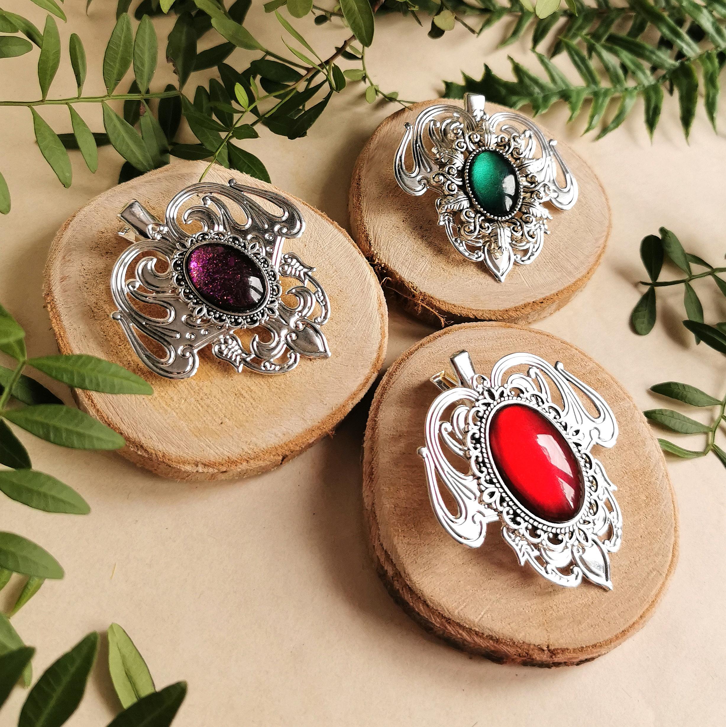 Haarclip silber Jugendstil, Haarschmuck und Brosche als Cosplay Schmuck und Geburtstagsgeschenk -Hair Jewelry- BloodyBrilliants