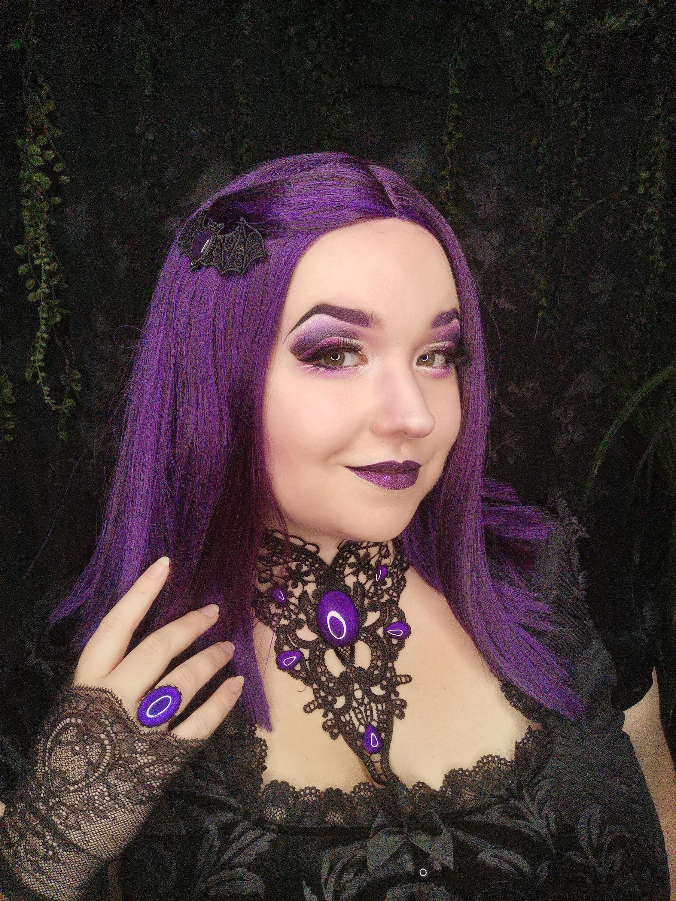 Collier filigran aus Spitze mit farbigen Cabochon Glassteinen für Steampunk Outfit und Gothic Hochzeit für Halloween Adventskalender -Chokers- BloodyBrilliants