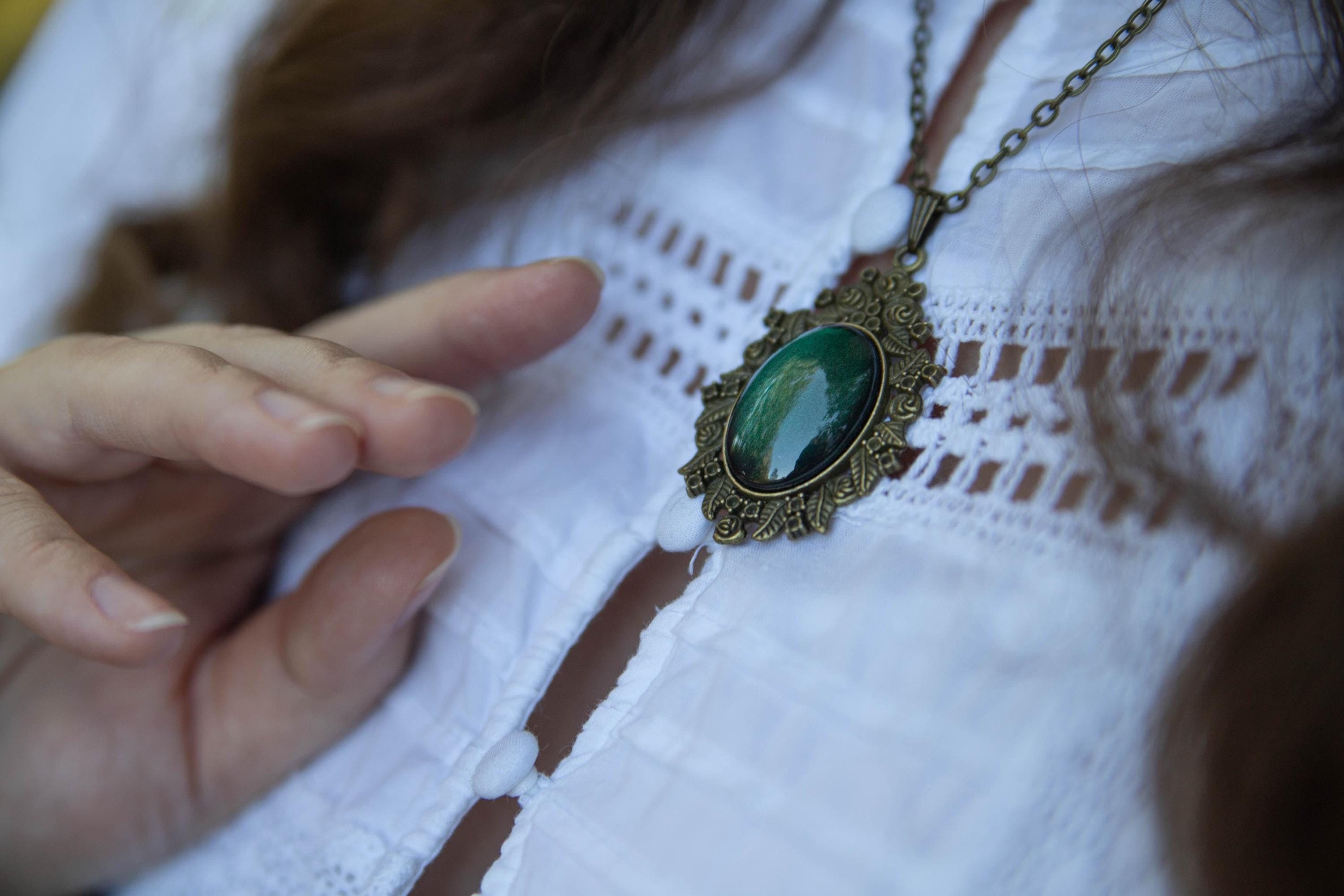 Steampunk Schmuck Set in Wunschfarbe, Rosen Kette & Ohrringe hängend, Vintage Schmuck im Dark Academia Style, Mittelalter Schmuck bronze -Jewelry Sets- BloodyBrilliants