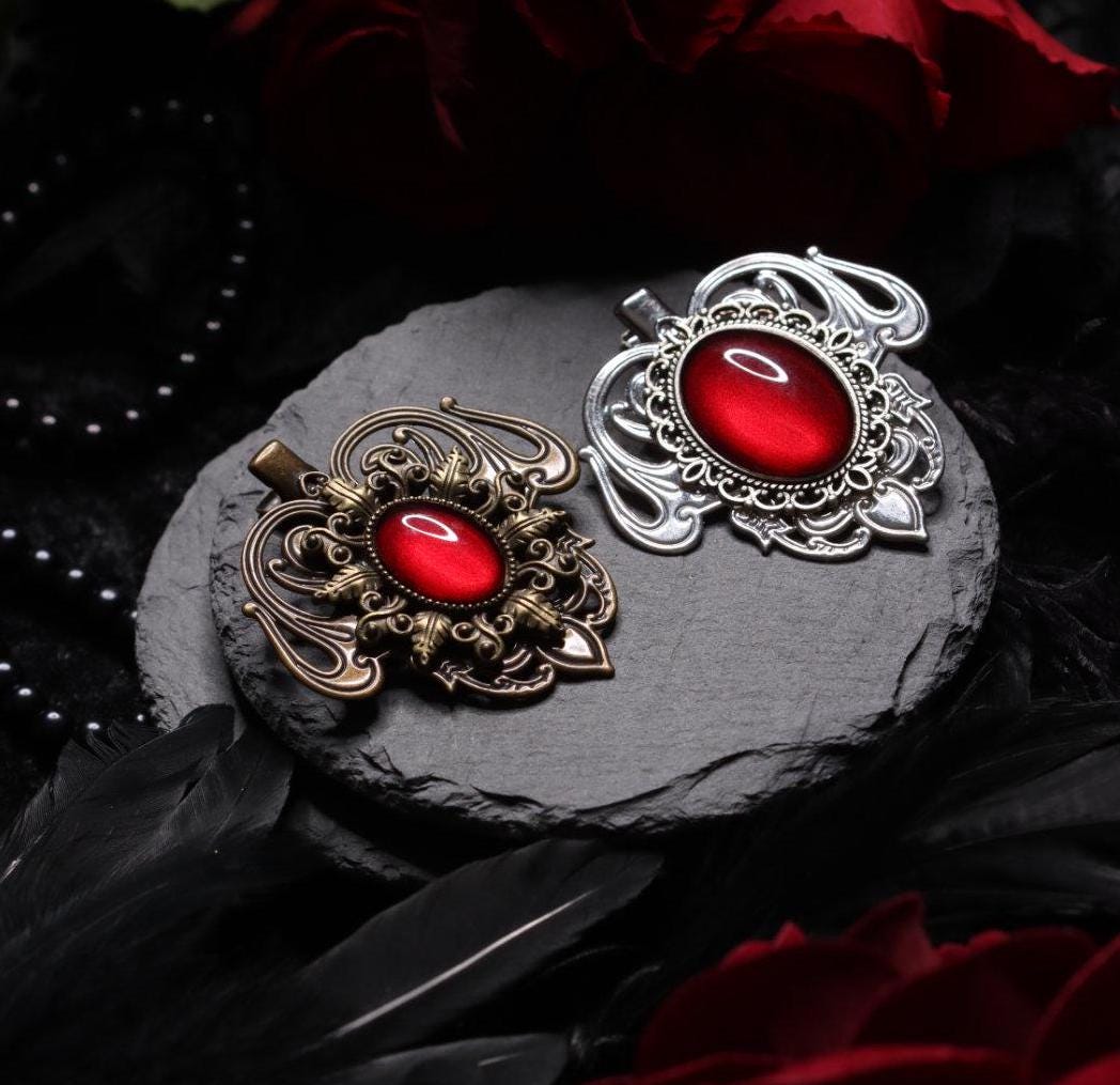 Haarclip silber Jugendstil, Haarschmuck und Brosche als Cosplay Schmuck und Geburtstagsgeschenk -Hair Jewelry- BloodyBrilliants