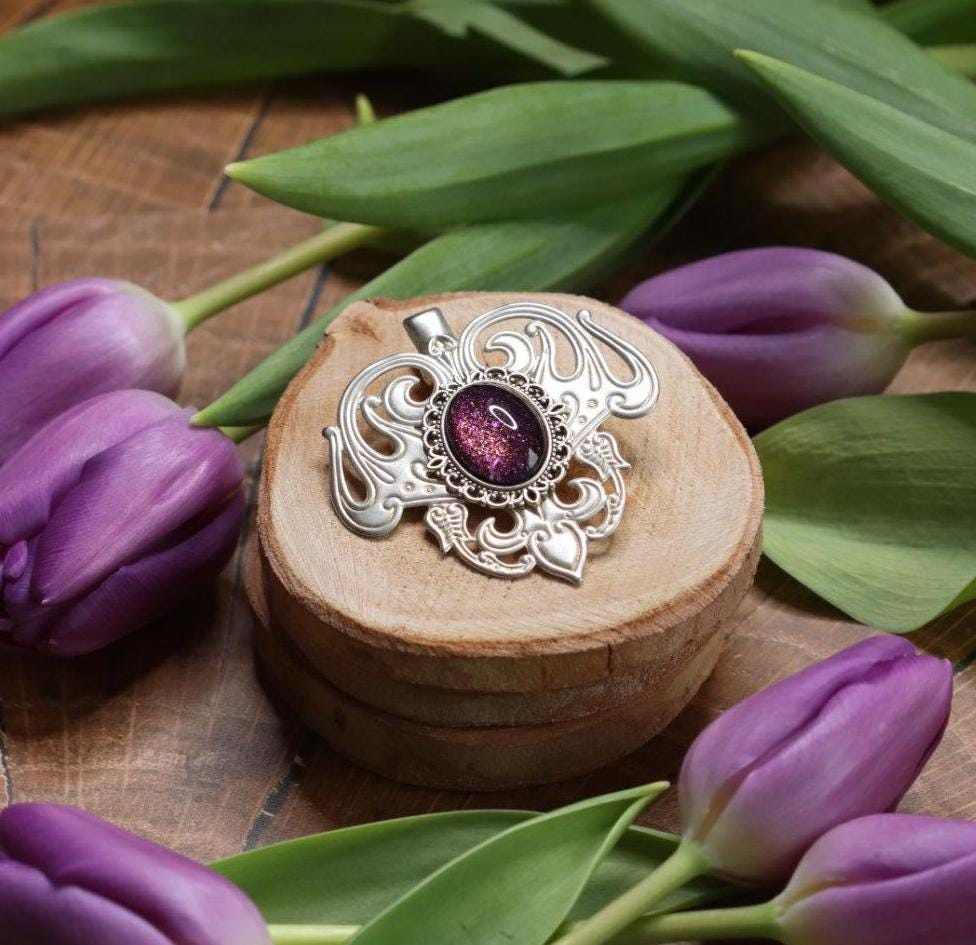 Haarclip silber Jugendstil, Haarschmuck und Brosche als Cosplay Schmuck und Geburtstagsgeschenk -Hair Jewelry- BloodyBrilliants