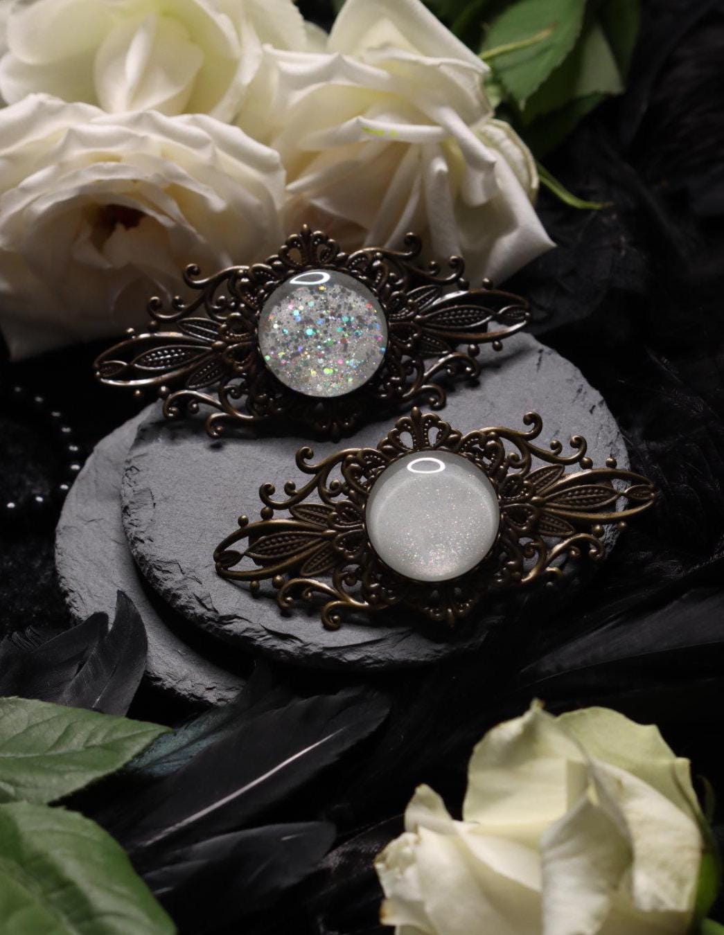 Haarspange bronze Jugendstil rund Haarschmuck und Haarclip als Cosplay Accessoire und Steampunk Geburtstagsgeschenk, Mittelalter Weihnachten -Hair Jewelry- BloodyBrilliants