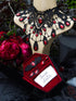 Gothic Schmuckset Wunschfarbe aus Collier, Fledermaus Haarspange und Ohrringen mit farbigen Glassteinen für Hexen Outfit und Gothic Hochzeit -Chokers- BloodyBrilliants
