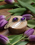 Lesezeichen mit Farbstein silber und bronze mit glänzenden metallic Glassteinen als Geschenk -Bookmarks- BloodyBrilliants