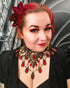 Bronze Collier Tropfen aus Spitze mit metallic glitzernden Glassteinen für Steampunk Outfit oder Vintage Hochzeit -Chokers- BloodyBrilliants