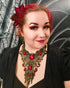 Steampunk Collier bronze aus Spitze mit farbigen Glassteinen für Cosplay als Steampunk Choker oder für Hexen Geburtstag -Chokers- BloodyBrilliants