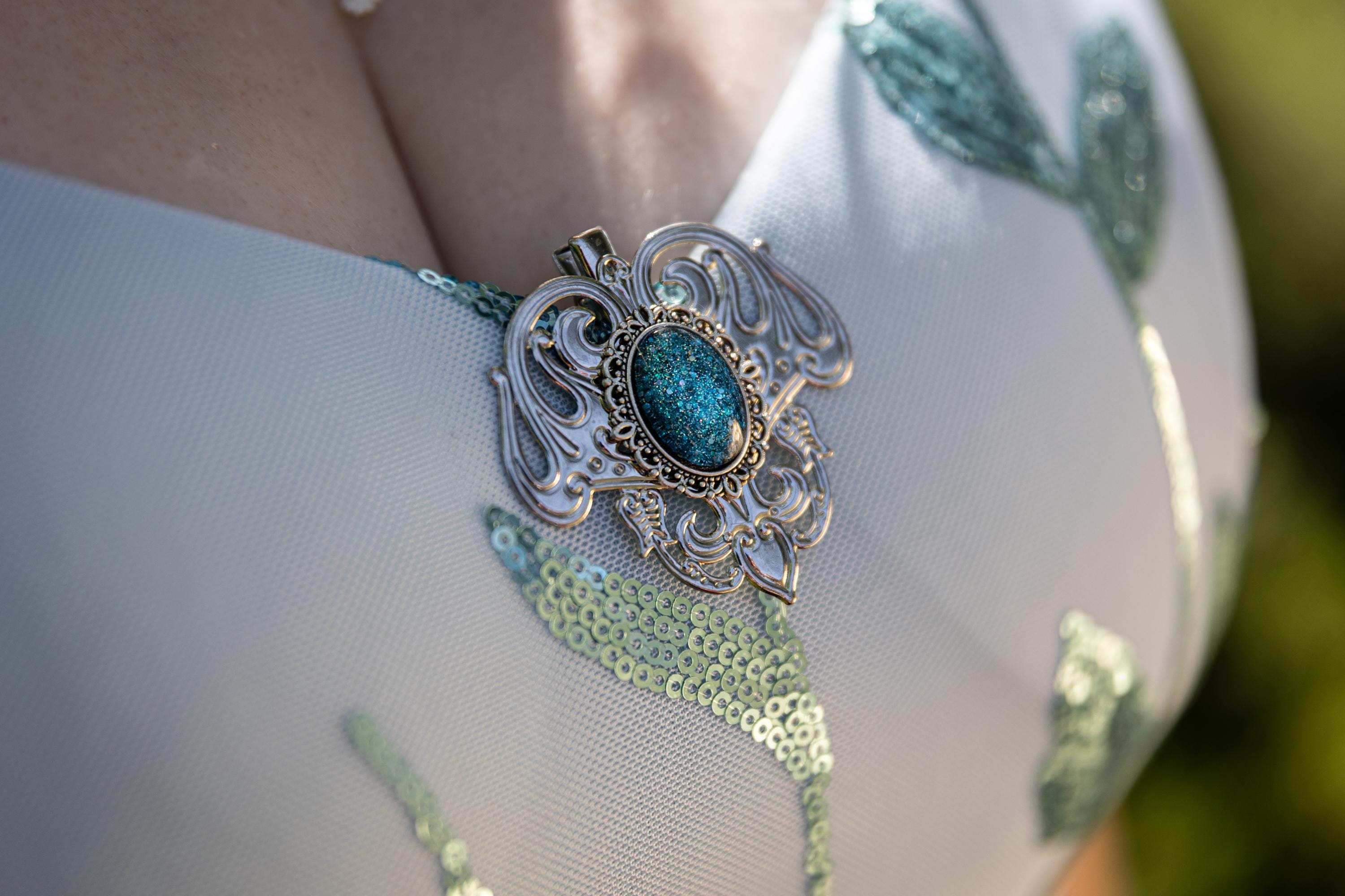 Haarclip silber Jugendstil, Haarschmuck und Brosche als Cosplay Schmuck und Geburtstagsgeschenk -Hair Jewelry- BloodyBrilliants