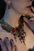 Bronze Collier klein aus Spitze mit Glassteinen in Wunschfarbe für Steampunk Outfit oder Vintage Hochzeit, auch als witchy Choker -Chokers- BloodyBrilliants