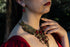 Bronze Collier klein aus Spitze mit Glassteinen in Wunschfarbe für Steampunk Outfit oder Vintage Hochzeit, auch als witchy Choker -Chokers- BloodyBrilliants