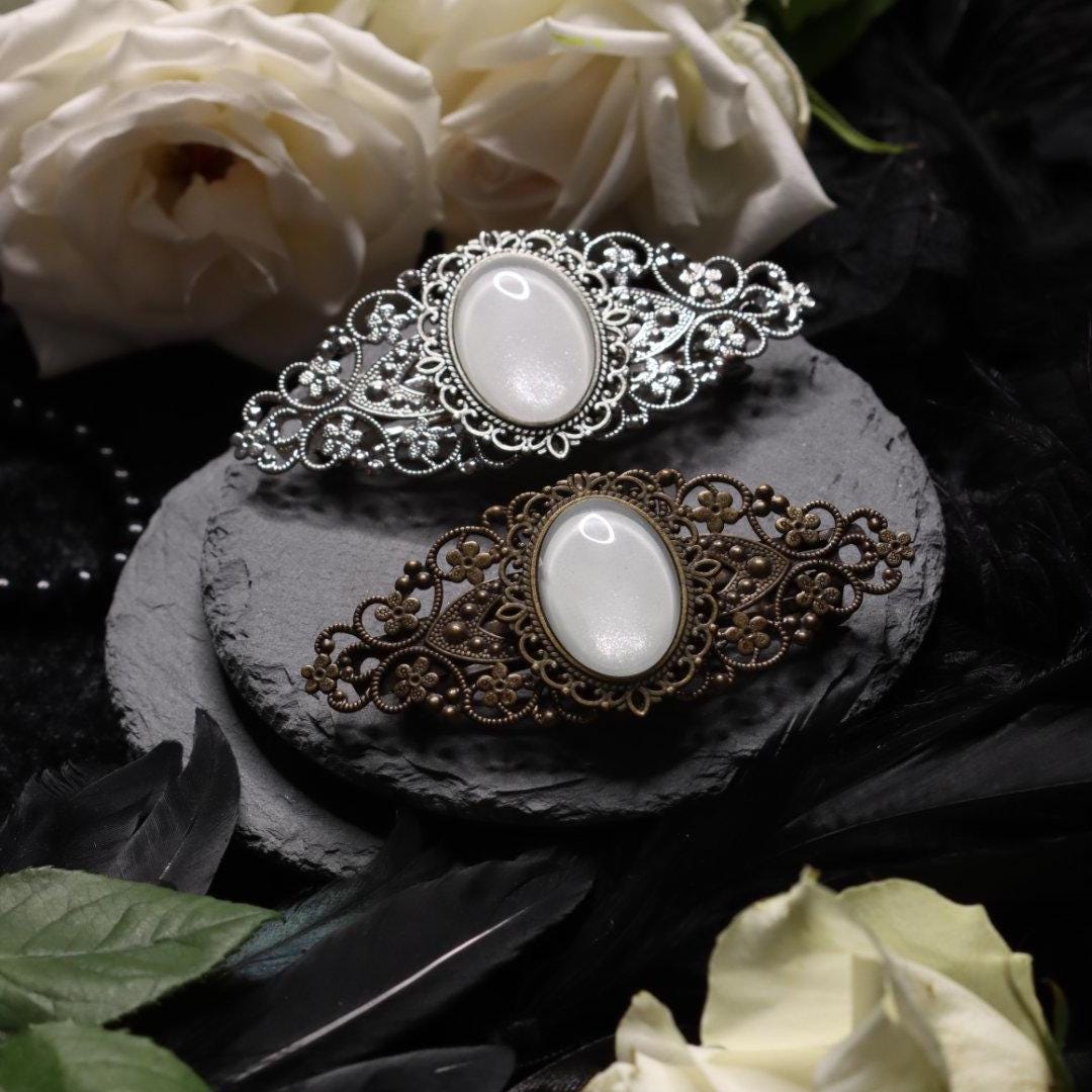 Haarspange silber Victorian als Vintage Schmuck und Mittelalterlicher Haarschmuck für Weihnachten als Gothic Schmuck & Sternhaarspange -Hair Jewelry- BloodyBrilliants