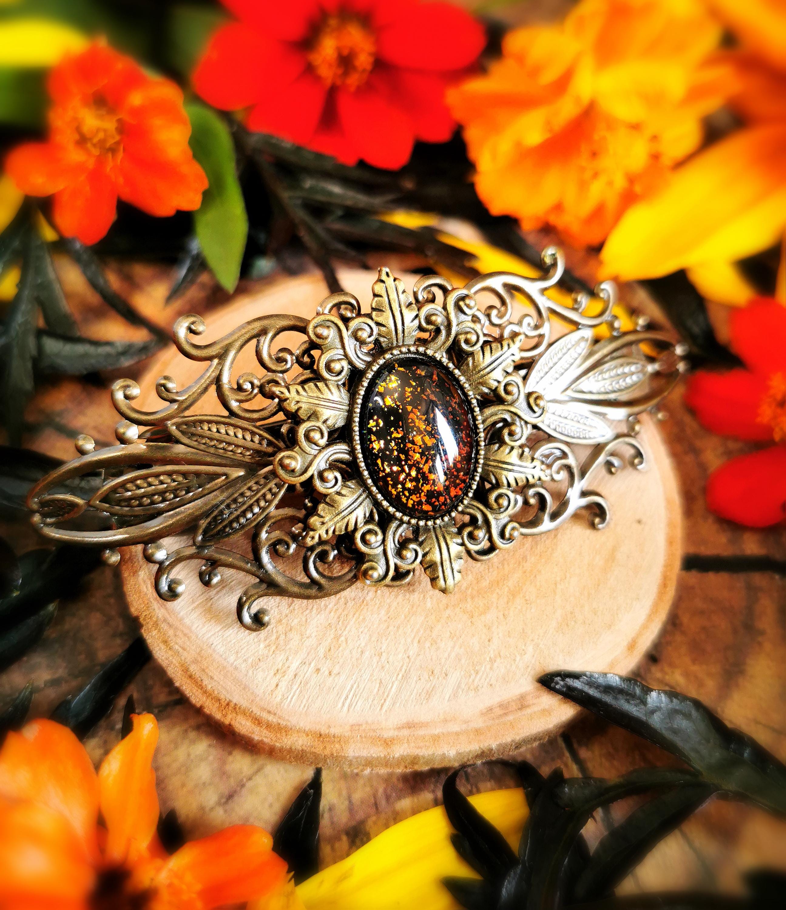 Stern Kette & Stern Haarspange bronze in Wunschfarbe für Steampunk Outfit und als Vintage Schmuck gold für Mittelalter Weihnachten -Jewelry Sets- BloodyBrilliants