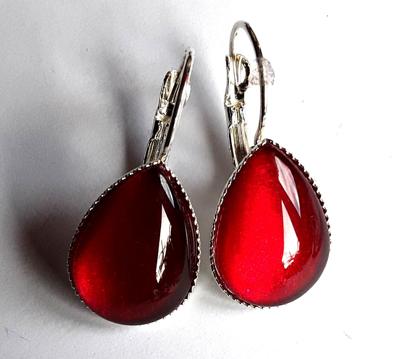 Fledermaus Schmuck Set in Wunschfarbe, Fledermaus Kettenanhänger und Tropfen Ohrringe, Gothic Schmuck und Halloween Kette für Vampir Kostüm -Jewelry Sets- BloodyBrilliants