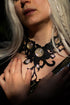 Gothic Choker – Asymmetrisches Collier schwarz mit Glassteinen, als Gothic Schmuck für Cosplay, Festival Outfit & Halloween Adventskalender -Chokers- BloodyBrilliants